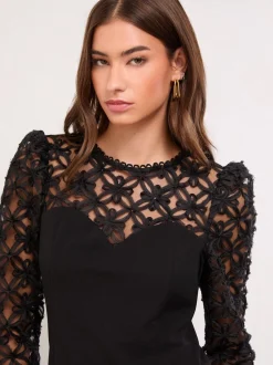 Lipsy 3D Fabric Puff Sleeve Top