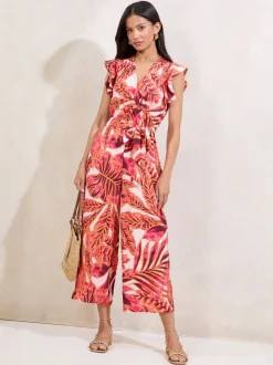 Lipsy Flutter Sleeve V-Neck Jumpsuit