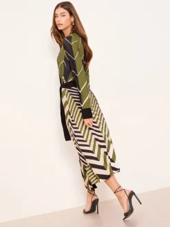 Lipsy Geometric Print Jersey Wrap Midi Dress