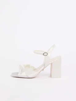 Lipsy Knot Block Platform Bridal Mid Heel Wedding Sandals