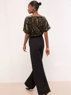 Lipsy Leopard Print Sleeveless Cowl Neck Jumpsuit
