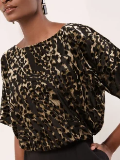 Lipsy Leopard Print Sleeveless Cowl Neck Jumpsuit