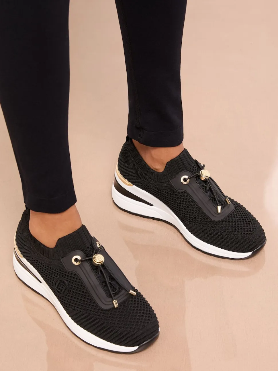 Lipsy Mid Wedge Knit Runner Sports Trainers