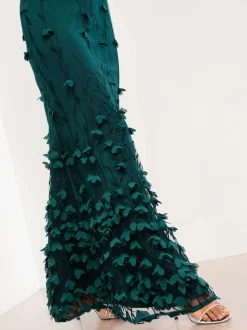Lipsy Premium 3D Bloemen Gestructureerde Halter Maxi-jurk