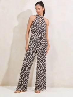Lipsy Printed Halter Neck Jumpsuit