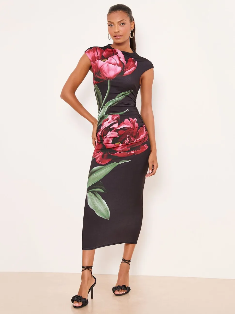 Lipsy Rose Print Bodycon Dress
