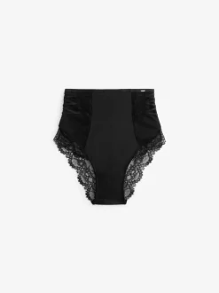 Lipsy zwart slipje met hoge taille en kanten rand