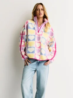 Little Bird by Jools Oliver Heart Colourblock Borg Fleece