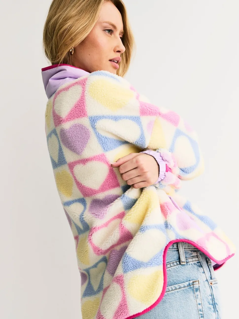 Little Bird by Jools Oliver Heart Colourblock Borg Fleece