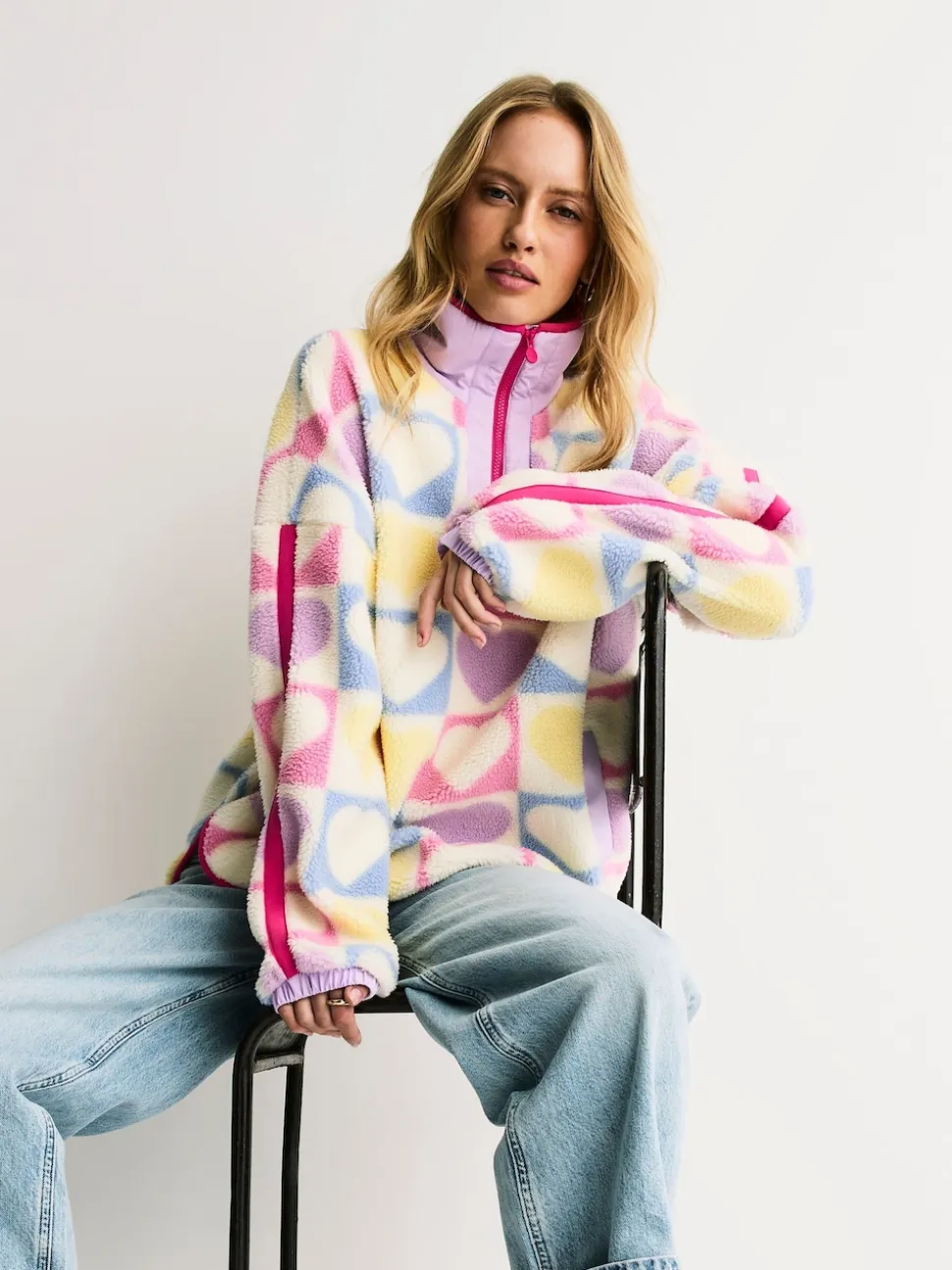 Little Bird by Jools Oliver Heart Colourblock Borg Fleece