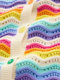 Little Bird by Jools Oliver gebreid vest met pastelkleurige golvende strepen