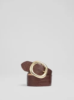 LK Bennett Croc Effect Bromley leren riem
