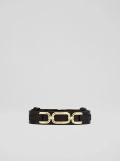 LK Bennett Frankie Leather Oloid Snaffle Belt