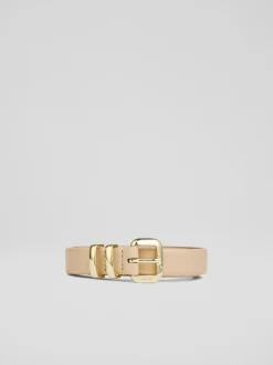LK Bennett Jodie Leather Oloid Buckle Belt