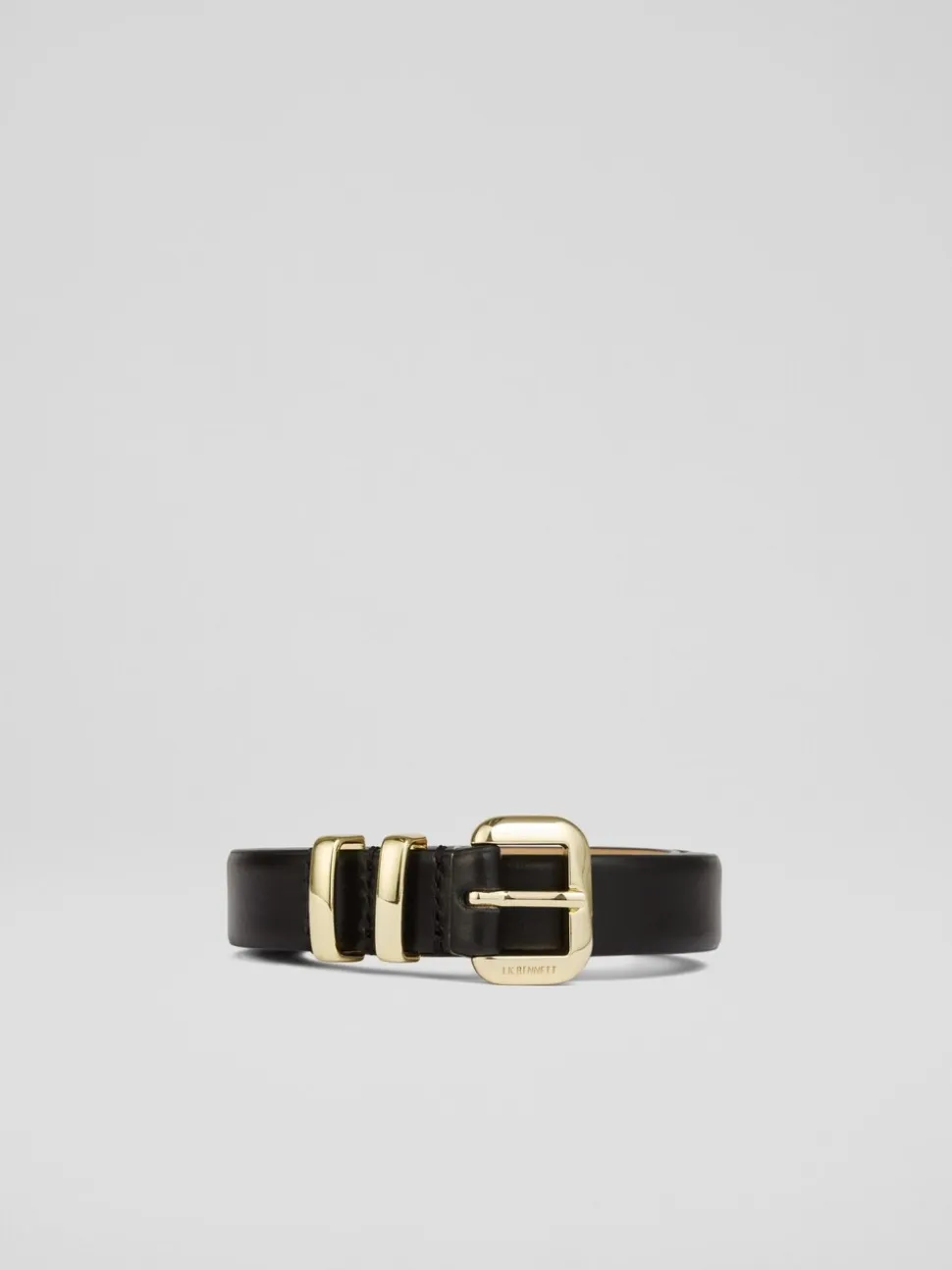 LK Bennett Jodie Leather Oloid Buckle Belt