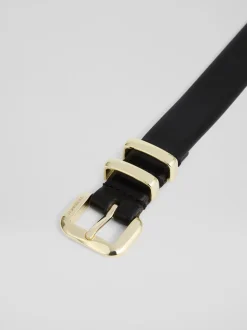 LK Bennett Jodie Leather Oloid Buckle Belt