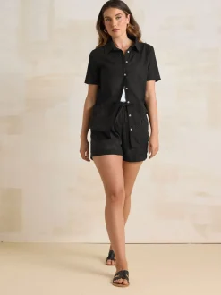 Long Tall Sally 100% Cotton Embroidered Hem Shorts