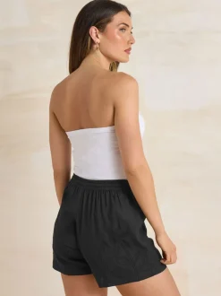 Long Tall Sally 100% Cotton Embroidered Hem Shorts