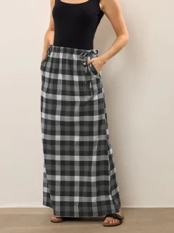 Long Tall Sally Check Maxi A line Skirt