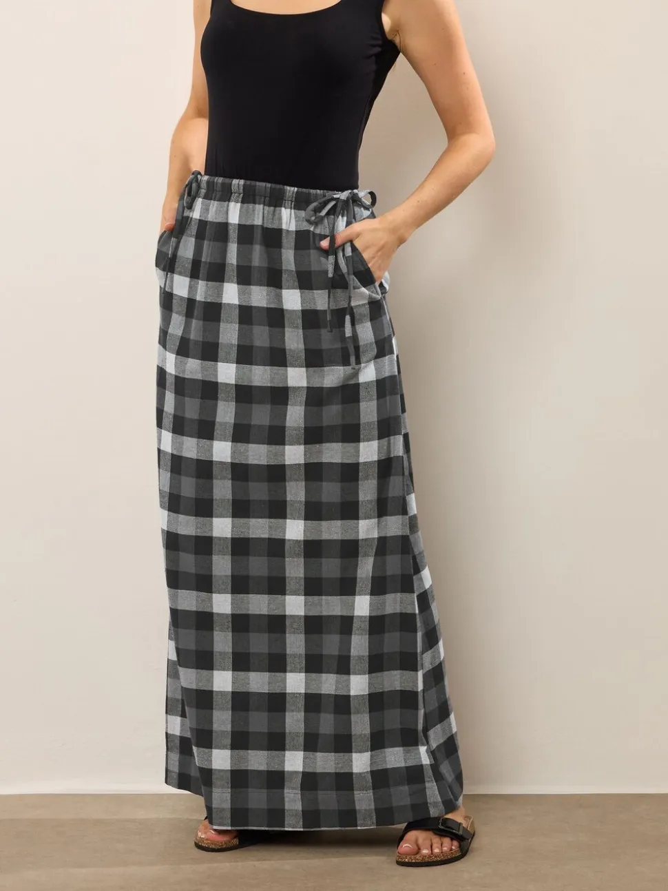 Long Tall Sally Check Maxi A line Skirt