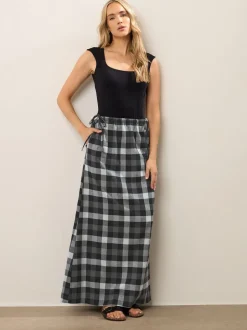 Long Tall Sally Check Maxi A line Skirt