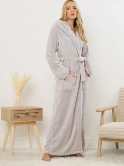 Long Tall Sally Cotton Touch Hooded Maxi Robe