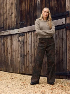 Long Tall Sally Leopard Print Wide Leg Jeans