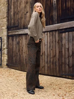 Long Tall Sally Leopard Print Wide Leg Jeans