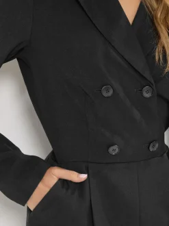 Long Tall Sally Long Sleeve Collar Jumpsuit