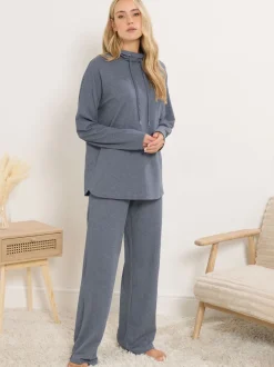 Long Tall Sally Marl Waffle Wide Leg Joggers