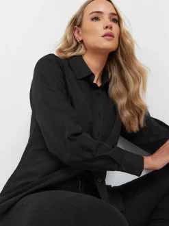 Long Tall Sally nauwsluitend overhemd van 100% katoen
