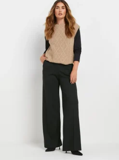 Long Tall Sally Premium ponté broek met wijde pijpen