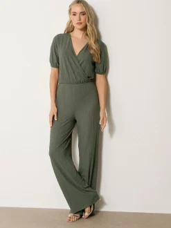 Long Tall Sally Ribbed Wrap Jumpsuit