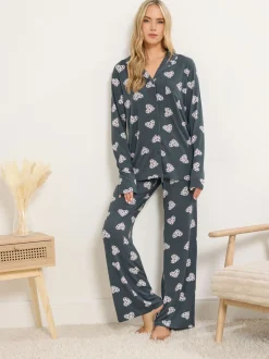 Long Tall Sally Soft Touch Animal Heart Pyjamas Set