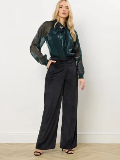Long Tall Sally Velvet Palazzo Trousers