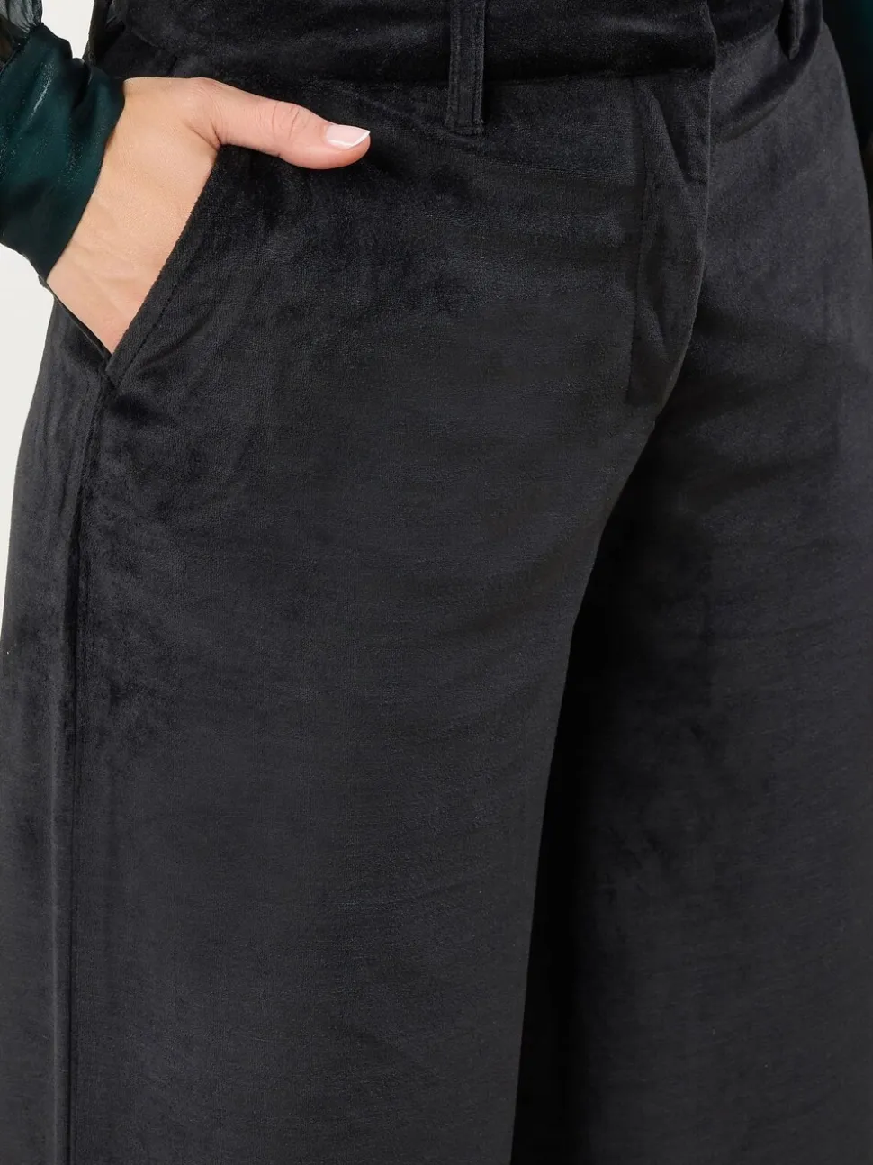 Long Tall Sally Velvet Palazzo Trousers