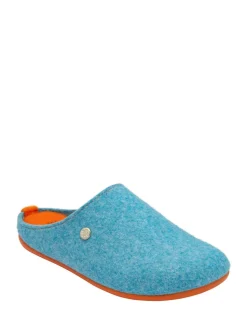 Lotus Textile Flat Mule Slippers