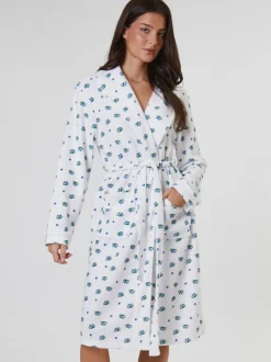 Loungeable Blueberry Print Lightweight Spa Robe