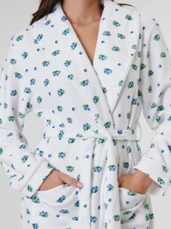 Loungeable Blueberry Print Lightweight Spa Robe