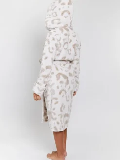 Loungeable Leopard Print Cutwork Maxi Dressing Gown