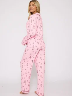 Loungeable Martini Long Sleeve Button Through Pyjamas