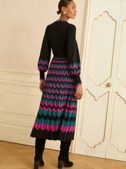 Love & Roses - Geschulpte gebreide midi-jurk