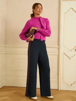 Love & Roses Contrast Side Stripe Wide Leg Trousers