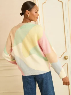 Love & Roses Cosy Print Knitted Jumper