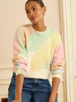 Love & Roses Cosy Print Knitted Jumper