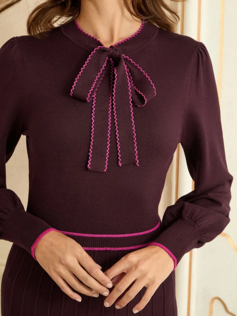 Love & Roses gebreide midi-jurk