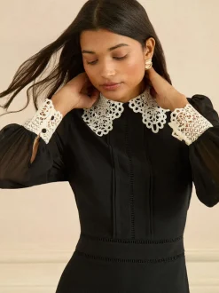 Love & Roses Lace Collar Mini Dress