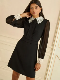 Love & Roses Lace Collar Mini Dress