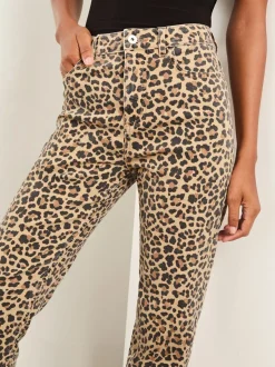 Luipaard - Lipsy jeans met hoge taille en rechte pijpen