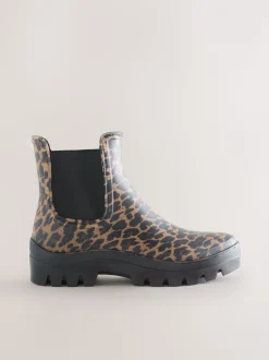 Luipaardprint - Faux Fur Lined Chelsea Ankle Wellies